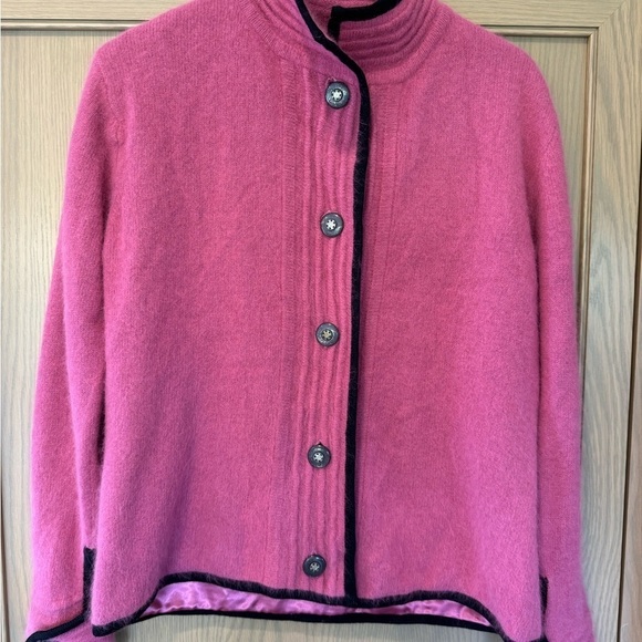 Vintage Tally Ho Angora Rabbit Hair/Lambswool Button Front High Collar Blazer/S - Picture 12 of 14